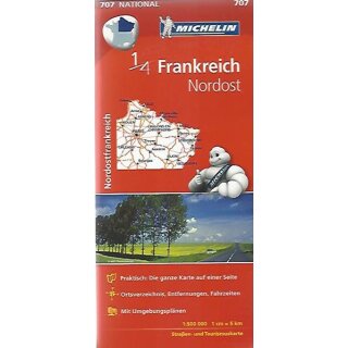 Michelin Nordostfrankreich: Straßen- und Tourismuskarte 1:500.000