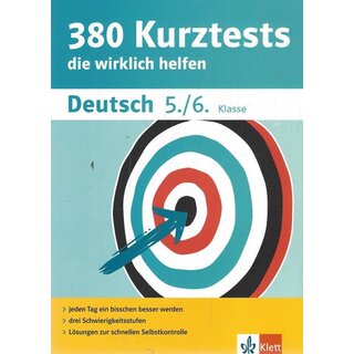 Klett 380 Kurztests Deutsch 5./6. Klasse Taschenbuch